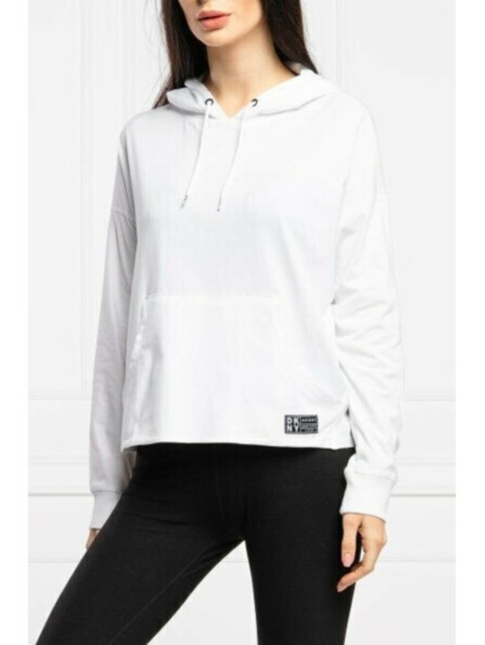 DKNY Womens Sport Logo-Patch Hoodie Size XS